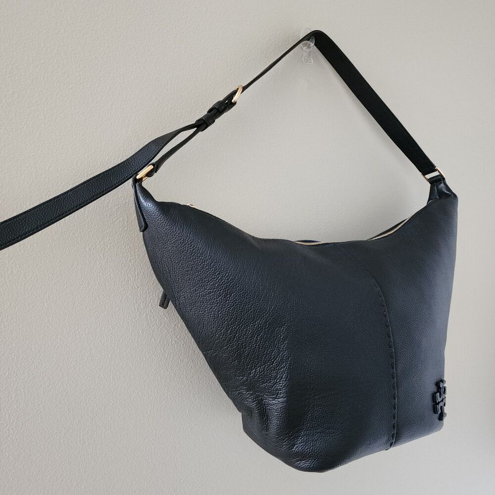 Tory Burch Black Leather Hobo Shoulder Bag - Picture 8 of 13